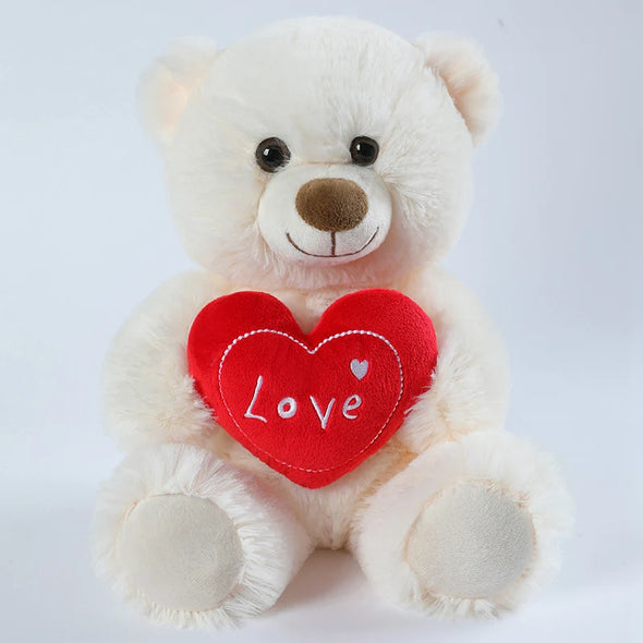 Cute Heart Bear Dog Plush Toys Red Heart Print Love