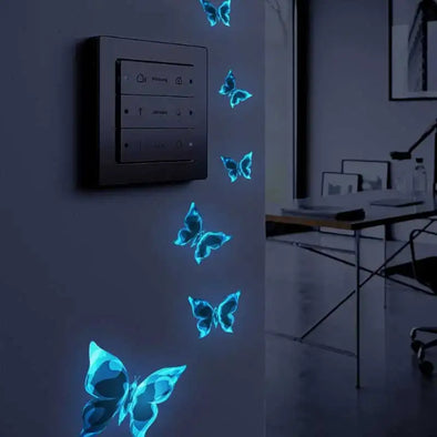 Blue Luminous Small Butterfly Switch Stickers Decoration