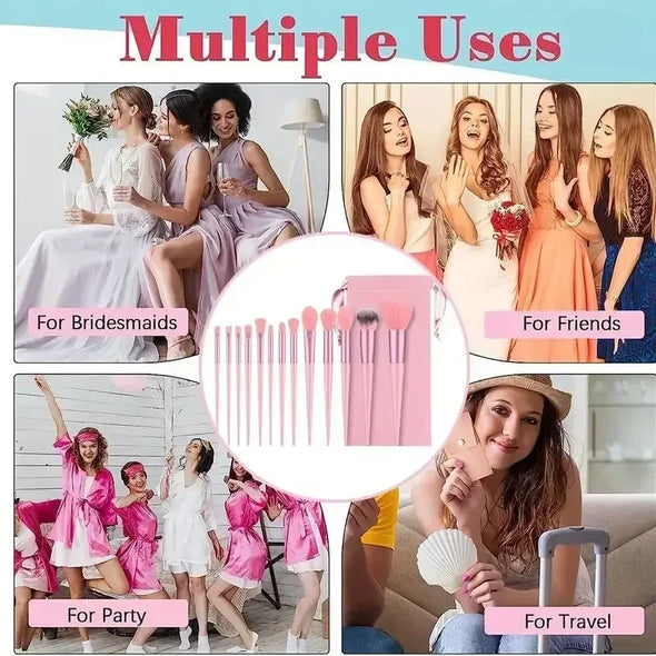 13pcs Premium Synthetic Nylon Bristle Makeup Brush Set