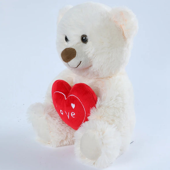 Cute Heart Bear Dog Plush Toys Red Heart Print Love