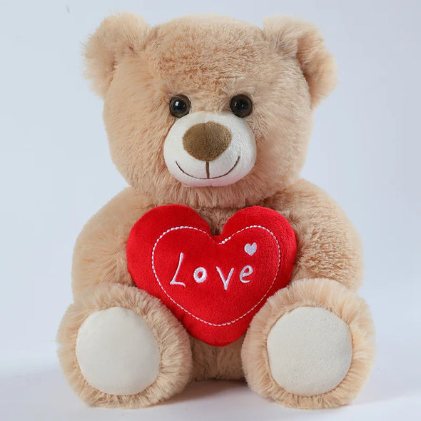 Cute Heart Bear Dog Plush Toys Red Heart Print Love