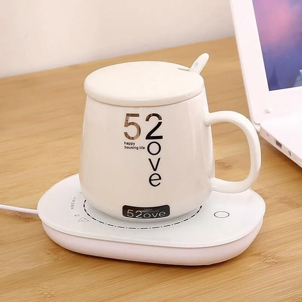 Electric Heated Coffee Mug -Thermostatic Warmer Pad