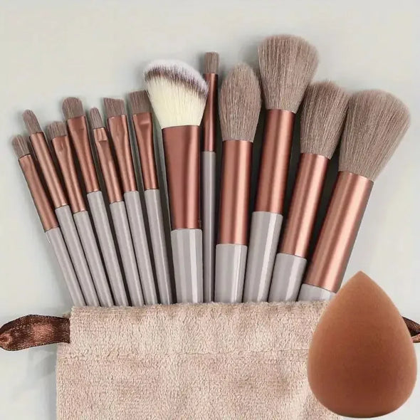 13pcs Premium Synthetic Nylon Bristle Makeup Brush Set