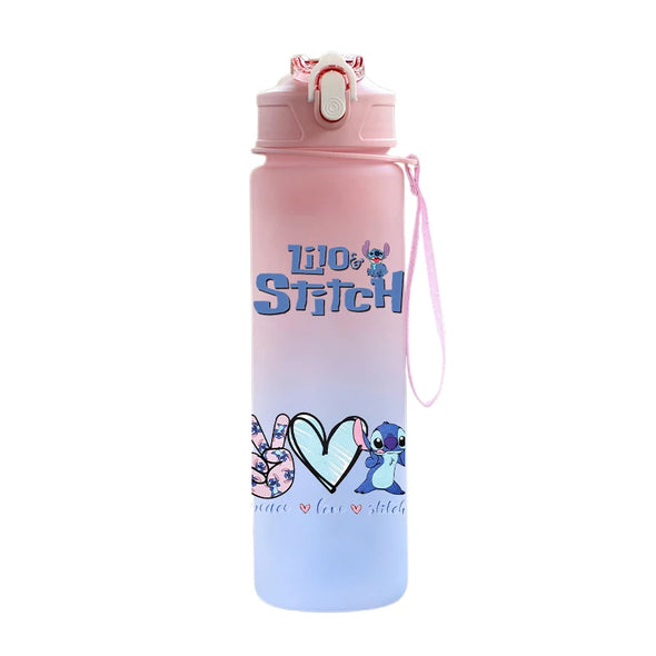 Disney Lilo Stitch Plastic Straw Water bottle