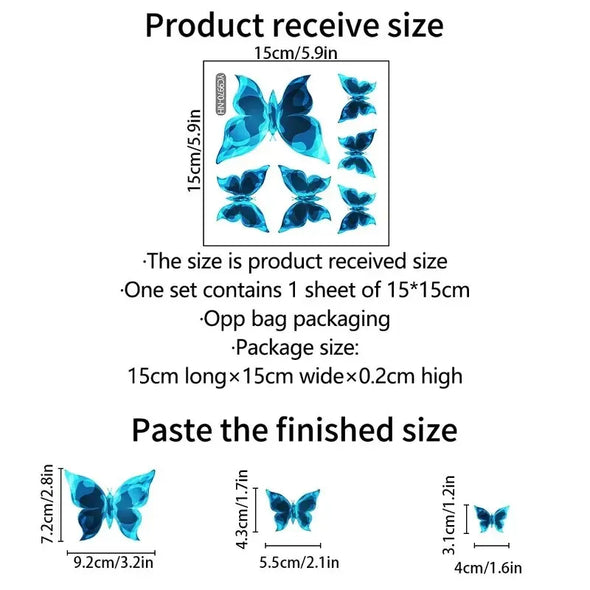 Blue Luminous Small Butterfly Switch Stickers Decoration