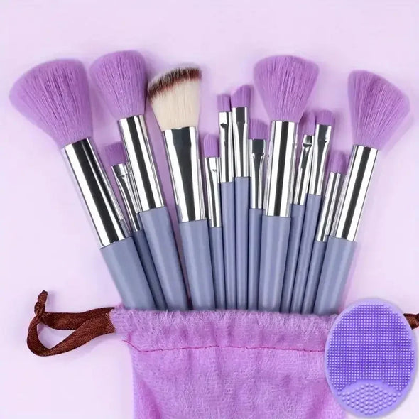 13pcs Premium Synthetic Nylon Bristle Makeup Brush Set