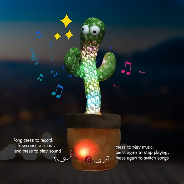 Rechargeable Dancer Cactus Glowing Dancing Electronic Plush Toy