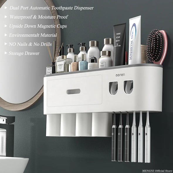 MENGNI-Magnetic Adsorption Inverted Toothbrush Holder