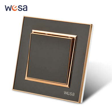 WESA Black Mirror Acrylic Wall Light Switch Vintage Flame