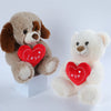 Cute Heart Bear Dog Plush Toys Red Heart Print Love