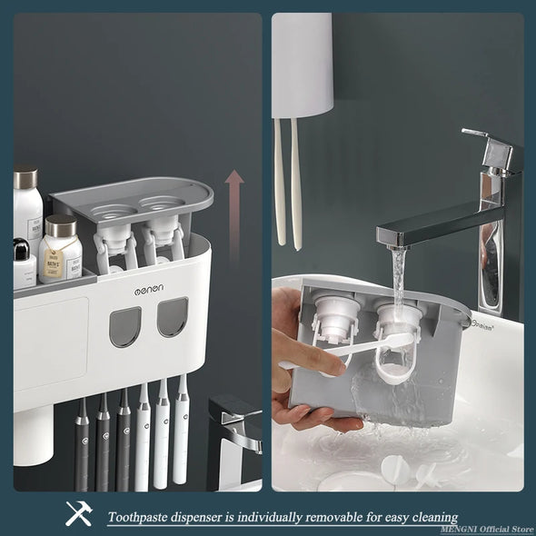 MENGNI-Magnetic Adsorption Inverted Toothbrush Holder